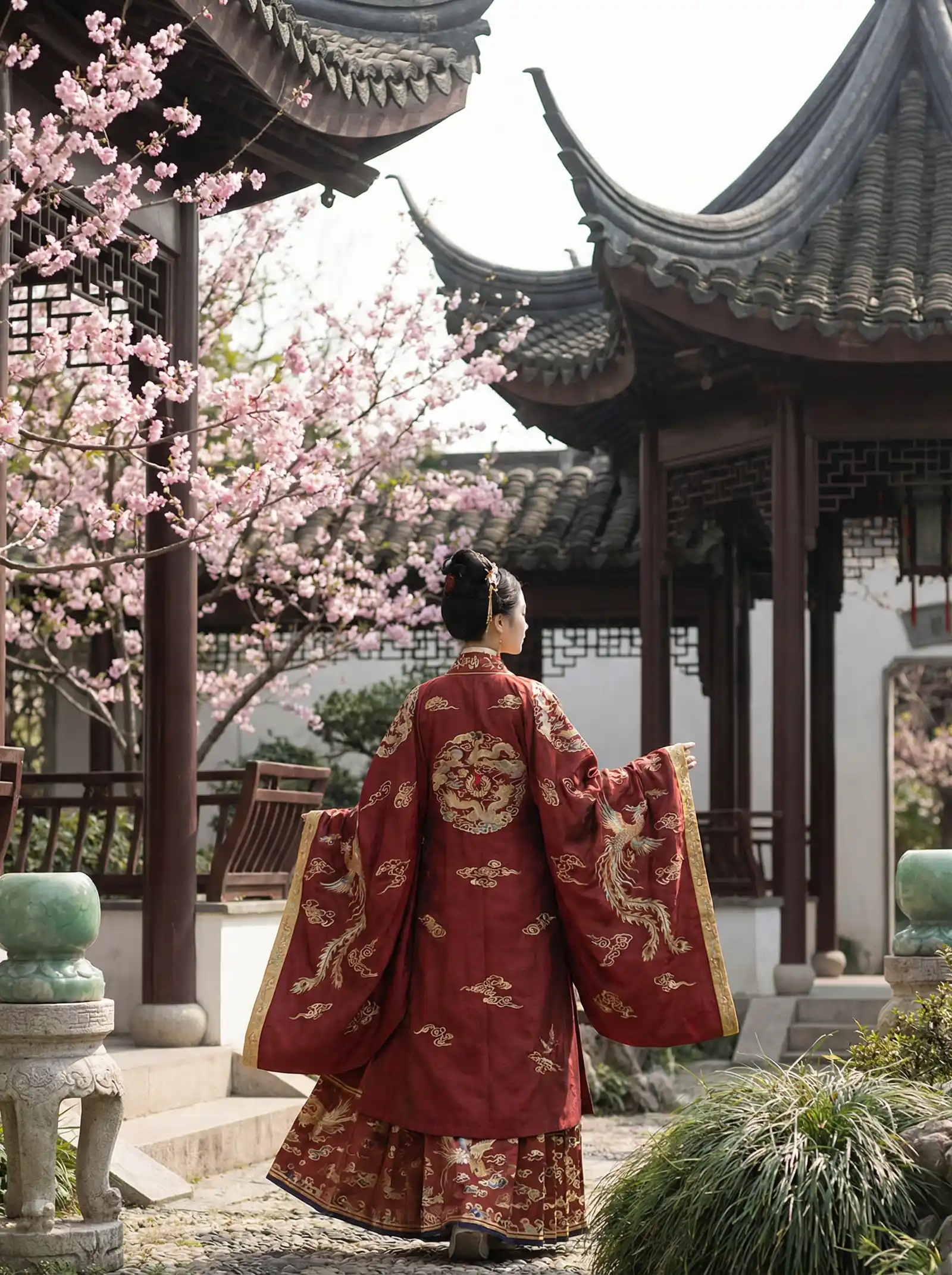 风车动漫(P)在线观看免费 明制汉服红色凤凰刺绣